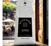 24Heaven Half Caff Coffee Beans 1kg - Low Caffeine Whole Bean Coffee, 100% Arabica, Half Decaf Blend, Bold French Dark Roast, All-Day