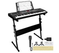 24HOCL 61 Key Keyboard Piano, Digital Kids Piano Keyboard with Stand, Gift for Early Education Children, Black