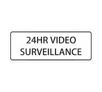 24Hr Video Surveillance Sign, 10 X 3 Inch Acrylic Plastic Sign With Symbols, Self-Adhesive, For Restaurant, Salons, Hotel, Motel, Rest Stops, Public Restrooms