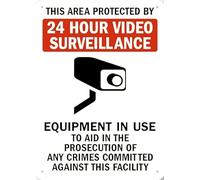 24Hr Video Surveillance Sign 12X8 Inches Metal Aluminum Signs, Weather Resistant, Weatherproof, Indoor Or Outdoor