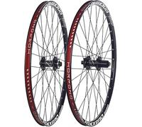 24In/26In/27.5In/29In Mountain Bike Wheelset Alu Alloy Double Layer Rims Thru-Axle Front And Rear Wheels 32H Disc Brake Hubs for 7-11 Speed Cassette,Black,27.5inch