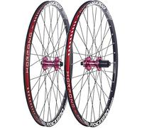 24In/26In/27.5In/29In Mountain Bike Wheelset Alu Alloy Double Layer Rims Thru-Axle Front And Rear Wheels 32H Disc Brake Hubs for 7-11 Speed Cassette,Pink,26inch