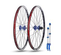 24in/26in/27.5in/29in Mountain Bike Wheelset Quick Release Bike Front Rear Wheels Double Layer Rims Disc Brake 32H Hubs For 7-11 Speed(Blue,27.5in)