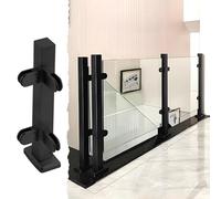 24in-47in Adjuble Railing Post with Clamp - inless Steel Balustrade Kit for Indoor/Outdoor Use Black Corner Post H-70cm/27.6" Guardrail System