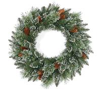 24in Christmas Garland,Christmas Garland with Lights, Christmas Garland Decorations Illuminated with LED Lights,for Decorating Stairs Fireplaces Front Door Home Holiday Decor, A
