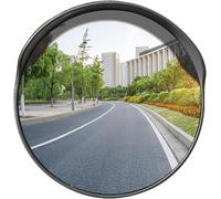 24in Convex Safety Mirror with Wall Bracket, 60cm Wide-Angle Traffic Mirror for Garage, Parking Lot, Warehouse, Blind Spot (Black)