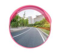24in Fisheye Mirror with Wall Bracket, Street Mirror for Retail Store, Garage, Warehouse, Blind Spot, Office, Parking Lot(Pink)