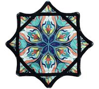 24in Spinning Cloth- Easy Finger Twirling Circus Toy with Sided Print Vibrant Patterns,Paisley Pattern Flow Star Style, Ultra-Light & Portable for Beginner to Professional(I)