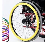 24in Wheelchair Push Rim Covers, Silicone Wheelchair Push Rings - Non-Slip, Wear-Resistant Rear Wheel Grips Cover to Improve Grip and Traction(Yellow,22in)