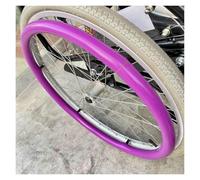 24inch/22inch Silicone Non-Slip Wheelchair Push Rim Covers, 1 Pair Wheelchair Hand Push Cover,0.18inch Thick Wear-Resistant Hand Push Cover(Purple,22in)