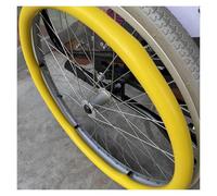 24inch/22inch Silicone Non-Slip Wheelchair Push Rim Covers,1 Pair Wheelchair Hand Push Cover,0.18inch Thick Wear-Resistant Wheelchair Pushrim Covers(Yellow,22in)