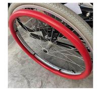 24inch/22inch Silicone Non-Slip Wheelchair Push Rim Covers,1 Pair Wheelchair Hand Push Cover,0.18inch Thick Wear-Resistant Wheelchair Pushrim Covers(Red,22in)