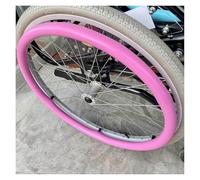 24inch/22inch Silicone Non-Slip Wheelchair Push Rim Covers,1 Pair Wheelchair Hand Push Cover,0.18inch Thick Wear-Resistant Wheelchair Pushrim Covers(Pink,22in)
