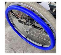 24inch/22inch Silicone Non-Slip Wheelchair Push Rim Covers, 1 Pair Wheelchair Hand Push Cover,0.18inch Thick Wear-Resistant Hand Push Cover(Blue,22in)
