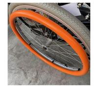 24inch/22inch Silicone Non-Slip Wheelchair Push Rim Covers,1 Pair Wheelchair Hand Push Cover,0.18inch Thick Wear-Resistant Wheelchair Pushrim Covers(Orange,24in)