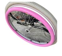 24inch/22inch Silicone Non-Slip Wheelchair Push Rim Covers, 1 Pair Wheelchair Hand Push Cover,0.18inch Thick Wear-Resistant Hand Push Cover(Pink,24in)