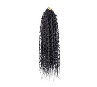 24Inch Butterfly Box Braids Crochet Hair Pre-Loop Locs Twist Braids，Synthetic for Daily Use(Natural Black)