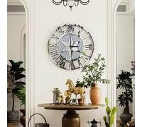 24Inch Large Roman Numeral Wall Clock Sparkly Crushed Diamond Clock