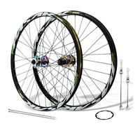 24inch Mountain Bike Wheels Disc Brake Quick Release Front And Rear Wheels Aluminum Alloy Double Wall Rims Youth Bike Wheelset For 7/8/9/10/11/12 Speed Cassette 32Holes(Colorful - Green)