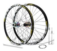 24inch Mountain Bike Wheels Disc Brake Quick Release Front And Rear Wheels Aluminum Alloy Double Wall Rims Youth Bike Wheelset For 7/8/9/10/11/12 Speed Cassette 32Holes(Colorful - Gold)