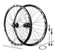 24inch Mountain Bike Wheels Disc Brake Quick Release Front And Rear Wheels Aluminum Alloy Double Wall Rims Youth Bike Wheelset For 7/8/9/10/11/12 Speed Cassette 32Holes(Black-Gray)