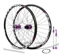 24inch Mountain Bike Wheels Disc Brake Quick Release Front And Rear Wheels Aluminum Alloy Double Wall Rims Youth Bike Wheelset For 7/8/9/10/11/12 Speed Cassette 32Holes(Purple)