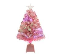 24inch Pink Fiber Optic Christmas Tree,Pre-Lit Artificial Mini Christmas Tree, Tabletop Small Xmas tree with Stars Holiday Home Decorations