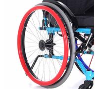 24inch Silicone Wheelchair Push Rim Covers, Non-Slip Wear-Resistant Hand Push Cover, Wheelchair Handrim Covers, Wheelchair Rear Wheel Cover for Improve Grip and Traction (24in, red)