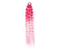 24Inch Synthetic Colored Long Lantern Bubble Braid Ponytail Hair Extension Elastic Rubber Bands Hairpiece For Women For Women(B40)