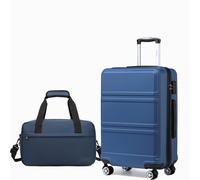 (24inch+Travel Bag, Navy) KONO Navy 20/24/28Inch ABS 4 Wheels Suitcase Travel Cabin Hand Luggage & Shoulder Bag