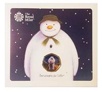 24K carat Gold Plated 2019 Xmas Snowman & James Decal Colour Stickers 50p Coin sealed in presentation folder