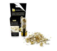 24K Edible Gold Flakes mixed with Edible Silver Flakes - 120mg Bottle | 2 Tones Mix & Twist Series | GoldleafKing | All in one Solution Arts Decoration Food Cake