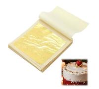 24K Edible Gold Leaf Sheets 30Pcs 6 x 6cm Christmas Gold Foil Paper for Cakes Chocolates Decorating Hot Cocoa Candles Christmas Balls Mascot Masks DIY Nail Art Makeup Greeting Cards Xmas Gifts Boxes