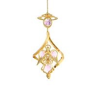 24K Gold Angel Spiral Ornament - Pink Swarovski Crystal