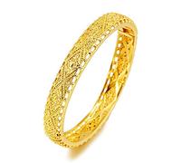 24K Gold Bangles Women's Dubai Bride Wedding Ethiopian Turkish Bracelet - Africa Bangle Arab Jewelry Charm Muslim Bracelet