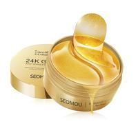 24k Gold Collagen Eye Mask - 60 Pcs Hydrating Gel Pads for Puffiness & Dark Circles - Skincare & Travel Essentials, Birthday Gifts for Women - Under Eye Patches for Wrinkles, Men & Women