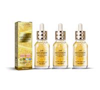 24K Gold Collagen Serum, Collagen Lifting Serum Pure Gold Foil Essence Serum Facial Moisturizing Serum Lifts and Tightens Skin Fades Fine Lines Beauty for Women Nourishing Facial Skin (3 Pcs)