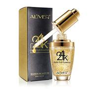 24K Gold Essence Collagen Face Serum Moisturizer Enriched with Vitamin C Serum, Vitamin E Cream for Skin care with Hyaluronic Acid Serum 1 FL OZ (30mL)