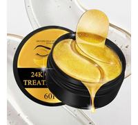 24K Gold Eye Mask, Under Eye Gel Patches, 30 Pairs Golden Hydrogel Eye Pads - suitable for puffy eyes and dark circles, effectively improving eye bags, fine lines and wrinkles - Under Eye Patches (60