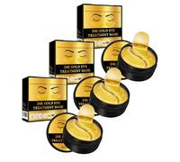 24K Gold Eye Masks 60 Pcs, Collagen & Hyaluronic Acid Eye Patches for Dark Circles & Puffy Eyes, Under Eye Gel Pad to Smooth Wrinkles, Hydrating Eye Care for Women & Men (3)