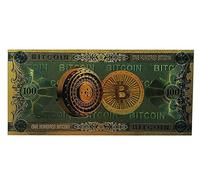 24K GOLD FOIL BEAUTIFUL COLOURISED ONE HUNDRED BITCOIN BTC BILLS BANKNOTE
