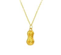 24K Gold Necklace for Women, Peanut Pendant Necklace Party Jewellery Chain Length 18 Inch