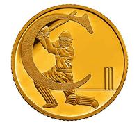 24K Gold Plated 2018 Great British A-Z Coin Hunt - Letter C - BUNC Cricket - 10p Ten Pence Brilliant Uncirculated Coin with Capsule Coin Holder in Pouch Wallet
