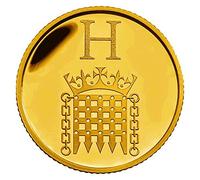 24K Gold Plated 2018 Great British A-Z Coin Hunt - Letter H - BUNC Houses of Parliament - 10p Ten Pence Brilliant Uncirculated Coin with Capsule Coin Holder in Pouch Wallet