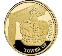24K Gold Plated 2019 Tower of London - The Crown Jewels BU £5 Coin in with Airtite Capsule Holder in a Pouch Wallet