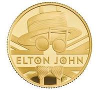 24K Gold Plated 2020 Elton John £5 BUNC Coin in with Capsule Coin Holder in a Pouch Wallet