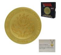 24k Gold Plated Amulet of Health Metal Medallion and Art Card Dungeons & Dragons Metallic Gold One Size