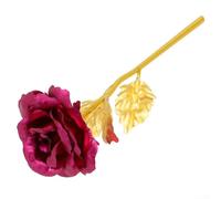 24K Gold Plated Foil Rose Artificial Flower Elegant Home Decoration Romantic Gesture Symbolic Token Meaningful Present Lasting Memory Keepsake Decorative Floral Arrangement Indoor Display(Rose red)