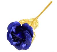 24K Gold Plated Foil Rose Artificial Flower Romantic Decoration Gifts Elegant Lasting Preserved Floral Arrangement Home Decor(Blue)