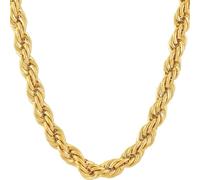 24k Gold Rope Chain Necklace, Mens Gold Chain 7mm Thick, Premium Gold Plated Rope Necklace for Men & Women, Waterproof & Tarnish-Proof Gold Rope Chain Necklace, Lobster Claw Clasp Neck Chain (61)